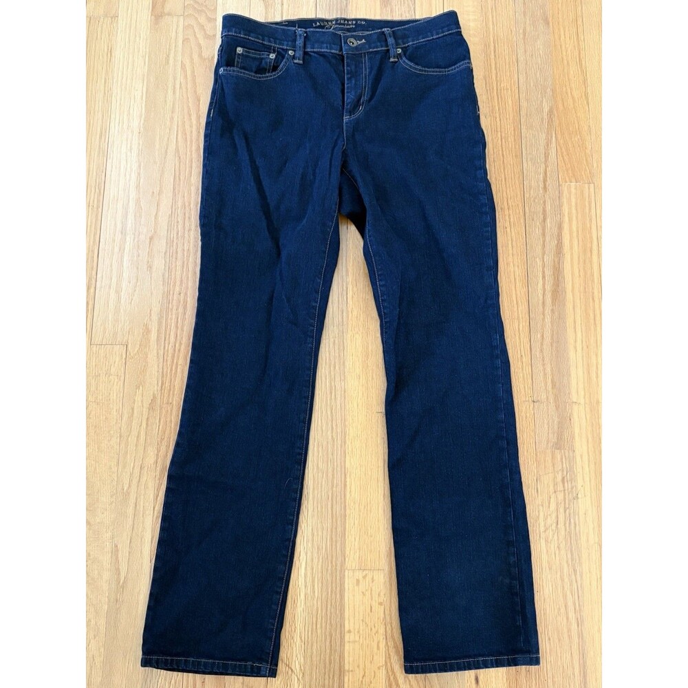 Lauren Jeans Co Ralph Lauren Classic Straight Dark Wash Jeans Size 10 Stretch